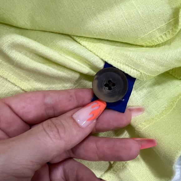 Apt 9 Light Neon Green Linen Blazer Size Medium - Picture 8 of 11